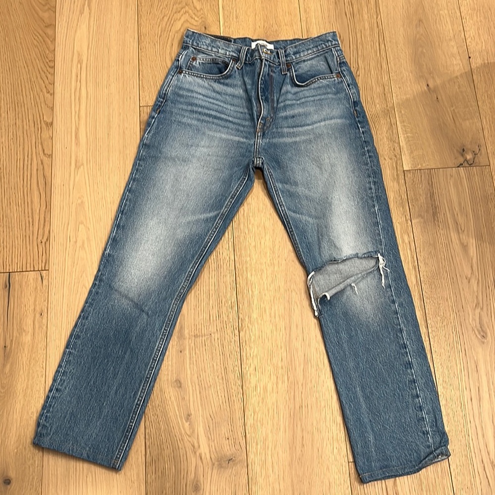 Re/Done Blue Straight Leg Jeans